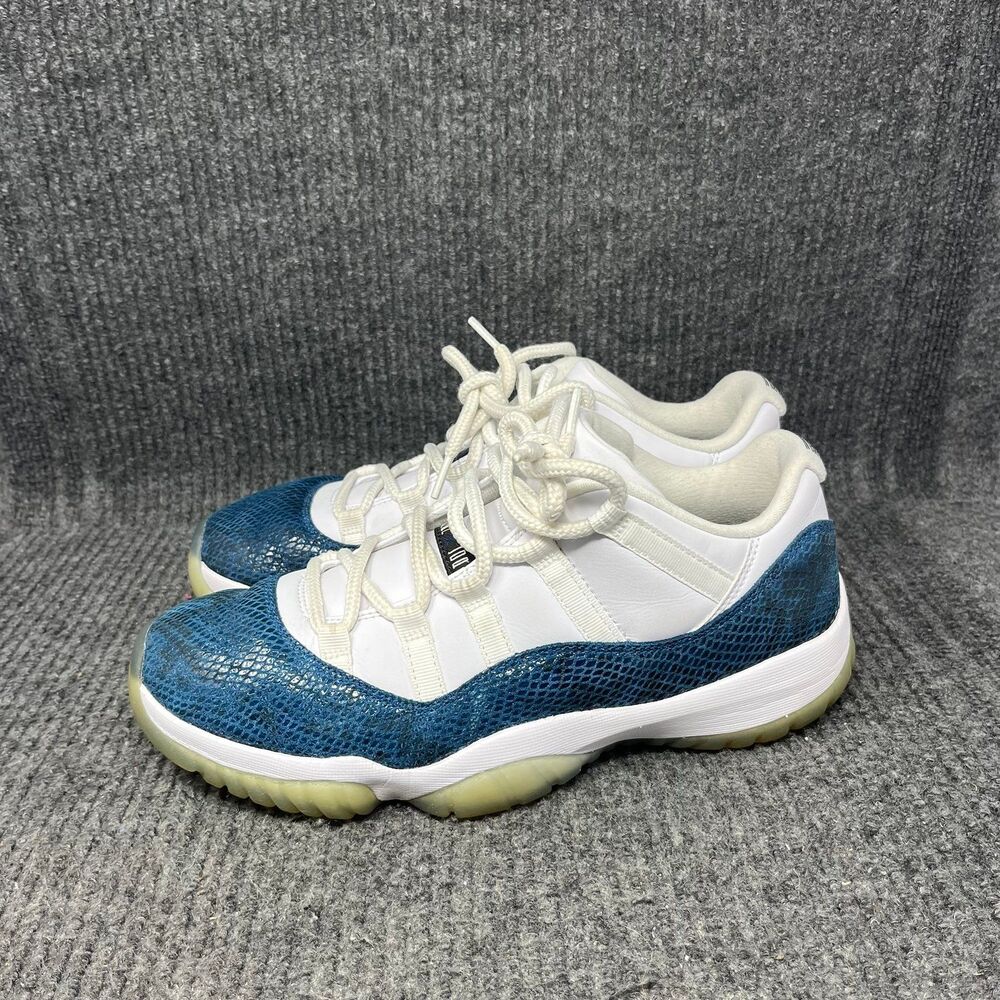 Nike Air Jordan 11 Retro Low Snakeskin Navy Blue White Mens 9.5 CD6846-102 - Picture 3 of 8